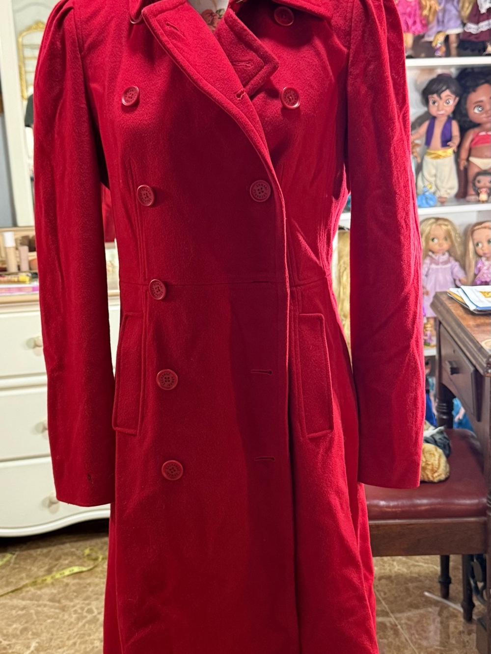 Armani Exchange Vibrant Red Wool-Blend Coat